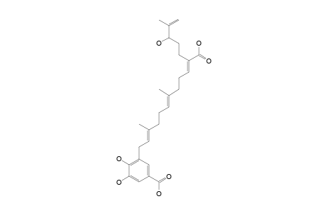 3-[(2E,6E,10E)-11-CARBOXY-14-HYDROXY-3,7,15-TRIMETHYL-2,6,10,15-HEXADECATETRAENYL]-4,5-DIHYDROXYBENZOIC-ACID