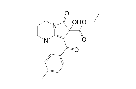 7-ETHOXYCARBONYL-7-HYDROXY-1-METHYL-8-(4-METHYLBENZOYL)-6-OXO-1,2,3,4,6,7-HEXAHYDROPYRROLO-[1,2-A]-PYRIMIDINE