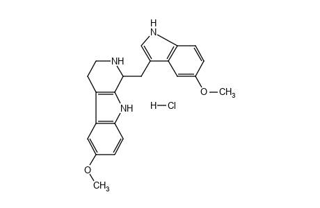 6-methoxy-1-[(5-methoxyindol-3-yl)methyl]-1,3,4,9-tetrahydro-2H-pyrido[3,4-b]indole, monohydrochloride