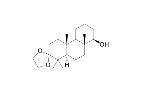 (+)-(4a'S,8'R,8a'R,10a'R)-1',1',4a',8a'-Tetramethyl-3',4',4a',6',7',8',8a',9',10',10a'-decahydro-1'H-spiro[[1,3]dioxolane-2,2'-phenanthren]-8'-ol