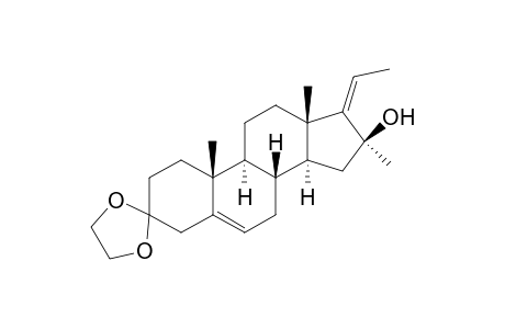 Pregna-5,16-dien-3-one, 20-hydroxy-16-methyl-, cyclic 1,2-ethanediyl acetal, (20R)-