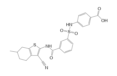 4-[[3-[(3-cyano-6-methyl-4,5,6,7-tetrahydro-1-benzothiophen-2-yl)carbamoyl]phenyl]sulfonylamino]benzoic acid