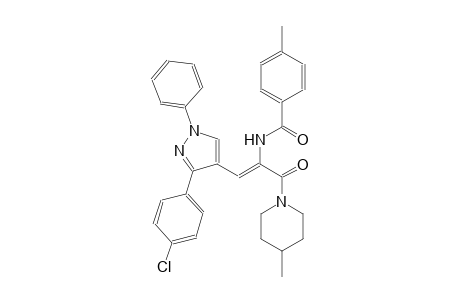 N-{(Z)-2-[3-(4-chlorophenyl)-1-phenyl-1H-pyrazol-4-yl]-1-[(4-methyl-1-piperidinyl)carbonyl]ethenyl}-4-methylbenzamide