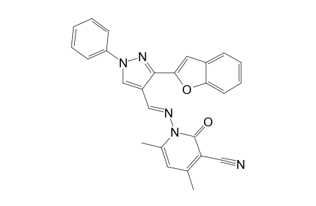 1-[(3-benzofuran-2-yl-1-phenyl-1H-pyrazol-4-ylmethylene)-amino]-4,6-dimethyl-2-oxo-1,2-dihydro-pyridine-3-carbonitrile