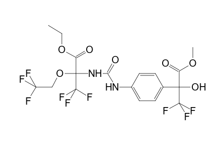 Benzeneacetic acid, 4-[[[[1-(ethoxycarbonyl)-2,2,2-trifluoro-1-(2,2,2-trifluoroethoxy)ethyl]amino]carbonyl]amino]-.alpha.-hydroxy-.alpha.-(trifluoromethyl)-, methyl ester