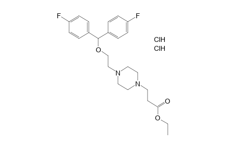 4-{2-[bis(p-fluorophenyl)methoxy}-1-piperazinepropionic acid, ethyl ester, dihydrochloride