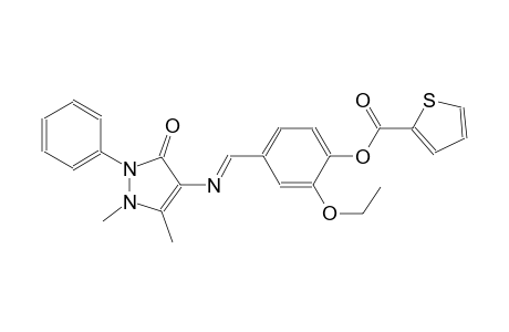 4-{[(1,5-dimethyl-3-oxo-2-phenyl-2,3-dihydro-1H-pyrazol-4-yl)imino]methyl}-2-ethoxyphenyl 2-thiophenecarboxylate