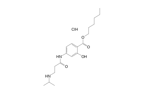 4-[3-(isopropylamino)propionamido]salicylic acid, hexyl ester, hydrochloride