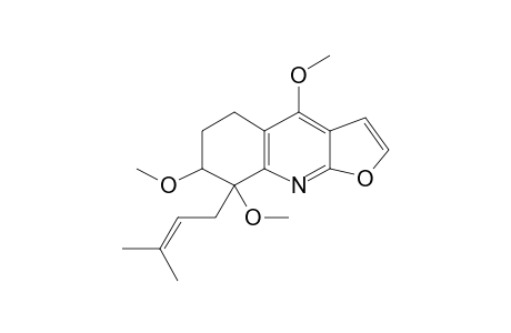 4,8-Dimethoxy-8-(3-methylbut-2-enyl)-6,7-dihydro-5H-furo[2,3-B]quinolin-7-ol, methyl ether