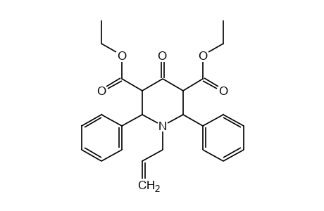 1-allyl-2,6-diphenyl-4-oxo-3,5-piperidinedicarboxylic acid, diethyl ester