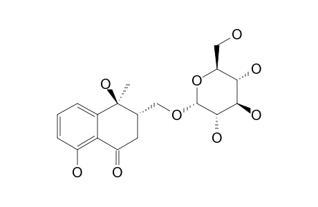 (REL)-4-BETA,8-DIHYDROXY-3-ALPHA-O-(ALPHA-GLUCOPYRANOSYL)-HYDROXYMETHYL-4-ALPHA-METHYL-1,2,3,4-TETRAHYDRONAPHTHALENE-1-ONE