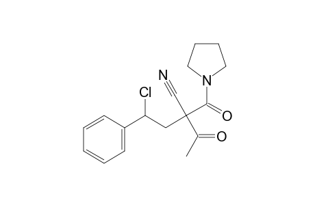 2-acetyl-4-chloro-4-phenyl-2-(pyrrolidine-1-carbonyl)butyronitrile