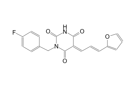 (5E)-1-(4-fluorobenzyl)-5-[(2E)-3-(2-furyl)-2-propenylidene]-2,4,6(1H,3H,5H)-pyrimidinetrione