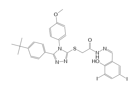2-{[5-(4-tert-butylphenyl)-4-(4-methoxyphenyl)-4H-1,2,4-triazol-3-yl]sulfanyl}-N'-[(Z)-(2-hydroxy-3,5-diiodophenyl)methylidene]acetohydrazide
