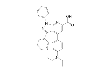 4-(4-(Diethylamino)phenyl)-1-phenyl-3-(pyridin-3-yl)-1H-pyrazolo[3,4-b]pyridine-6-carboxylic acid