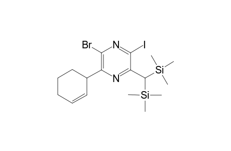 2-(Bis(trimethylsilyl)methyl)-5-bromo-6-(cyclohex-2-en-1-yl)-3-iodopyrazine