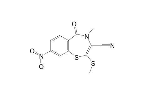 5-keto-4-methyl-2-(methylthio)-8-nitro-1,4-benzothiazepine-3-carbonitrile