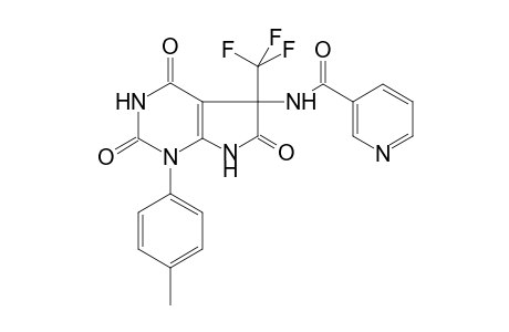 N-[1-(4-methylphenyl)-2,4,6-trioxo-5-(trifluoromethyl)-7H-pyrrolo[2,3-d]pyrimidin-5-yl]-3-pyridinecarboxamide