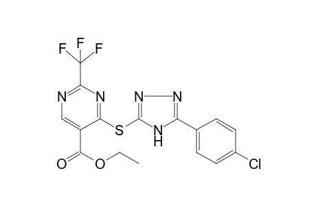 4-[5-(4-chloro-phenyl)-4H-[1,2,4]triazol-3-ylsulfanyl]-2-trifluoromethyl-pyrimidine-5-carboxylic acid ethyl ester