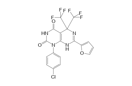 1-(4-Chlorophenyl)-7-(2-furanyl)-5,5-bis(trifluoromethyl)-8H-pyrimido[4,5-d]pyrimidine-2,4-dione