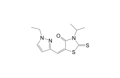(5E)-5-[(1-ethyl-3-pyrazolyl)methylidene]-3-propan-2-yl-2-sulfanylidene-4-thiazolidinone