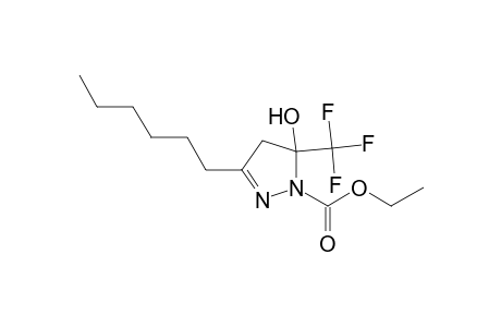ethyl 3-hexyl-5-hydroxy-5-(trifluoromethyl)-4,5-dihydro-1H-pyrazole-1-carboxylate