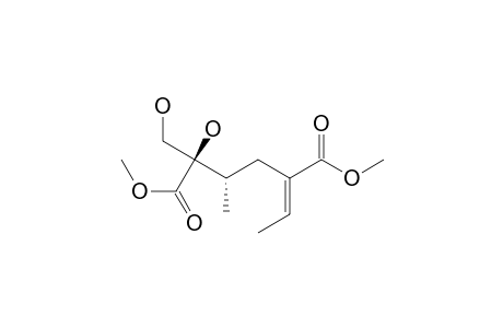 Hexanedioic acid, 5-ethylidene-2-hydroxy-2-(hydroxymethyl)-3-methyl-, dimethyl ester, [R*,S*-(E)]-(.+-.)-