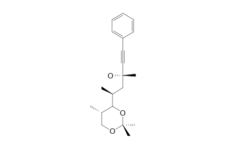 (3R*,5R*,6R*,7R*)-6,8-Dihydroxy-6,8-O-isopropylidene-3,5,7-trimethyl-1-phenyloct-1-yn-3-ol