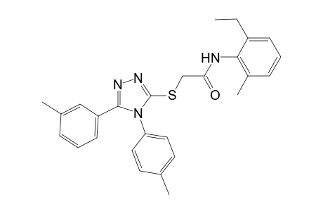 N-(2-ethyl-6-methylphenyl)-2-{[5-(3-methylphenyl)-4-(4-methylphenyl)-4H-1,2,4-triazol-3-yl]sulfanyl}acetamide