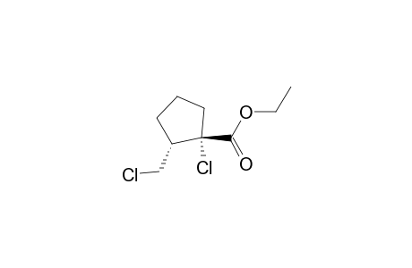 Cyclopentanecarboxylic acid, 1-chloro-2-(chloromethyl)-, ethyl ester, trans-(.+-.)-