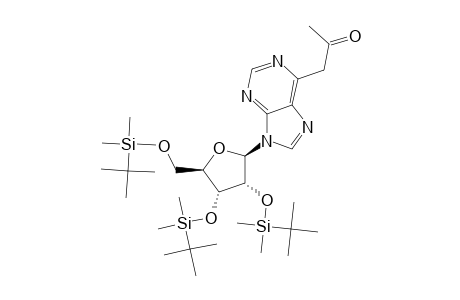 2-Propanone, 1-[9-[2,3,5-tris-o-[(1,1-dimethylethyl)dimethylsilyl]-.beta.-D-ribofuranosyl]-9H-purin-6-yl]-