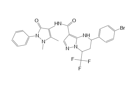 5-(4-bromophenyl)-N-(1,5-dimethyl-3-oxo-2-phenyl-2,3-dihydro-1H-pyrazol-4-yl)-7-(trifluoromethyl)-4,5,6,7-tetrahydropyrazolo[1,5-a]pyrimidine-3-carboxamide