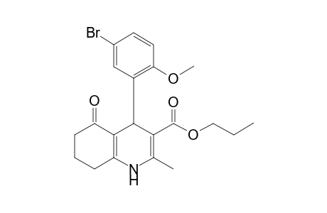 4-(5-bromo-2-methoxy-phenyl)-5-keto-2-methyl-4,6,7,8-tetrahydro-1H-quinoline-3-carboxylic acid propyl ester