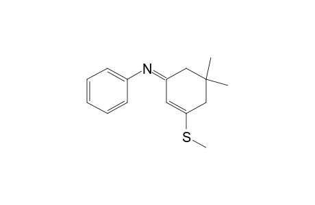 N-[5,5-dimethyl-3-(methylthio)-2-cyclohexen-1-ylidene]aniline