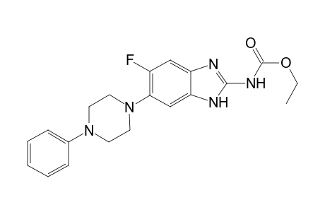 Ethyl N-[6-fluoranyl-5-(4-phenylpiperazin-1-yl)-1H-benzimidazol-2-yl]carbamate