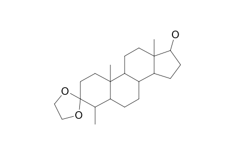 5.alpha.-Androstan-3-one, 17.beta.-hydroxy-4.alpha.-methyl-, cyclic ethylene acetal