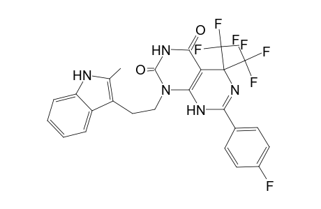 7-(4-Fluorophenyl)-1-[2-(2-methyl-1H-indol-3-yl)ethyl]-5,5-bis(trifluoromethyl)-5,8-dihydropyrimido[4,5-d]pyrimidine-2,4(1H,3H)-dione