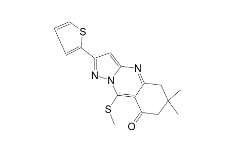 5,6-dihydro-6,6-dimethyl-9-(methylthio)-2-(2-thienyl)pyrazolo[5,1-b]quinazolin-8(7H)-one