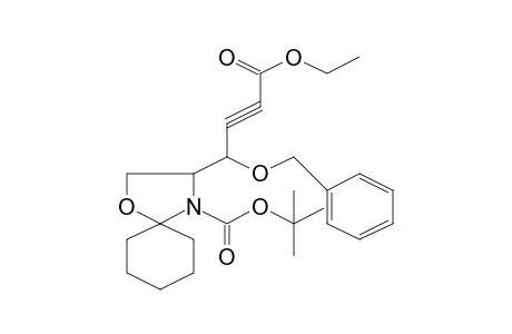 1-Oxa-4-azaspiro[4.5]decane-4-carboxyxlic acid, 3-[3-(ethoxycarbonyl)-1-(benzyloxy)-2-propyn-1-yl]-, t-butyl ester