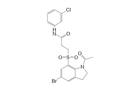 3-[(1-acetyl-5-bromo-2,3-dihydro-1H-indol-7-yl)sulfonyl]-N-(3-chlorophenyl)propanamide