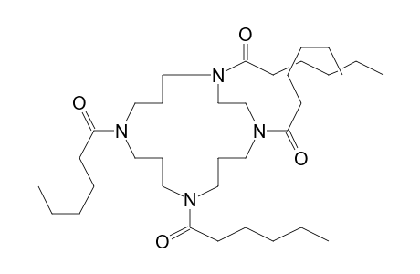 1-(1,4,12-Trihexanoyl-1,4,8,12-tetraaza-cyclopentadec-8-yl)-hexan-1-one