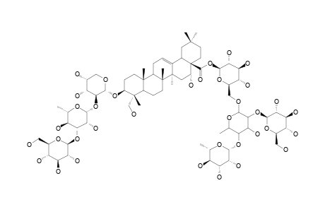 3-BETA-O-[BETA-D-GLUCOPYRANOSYL-(1->3)-ALPHA-L-RHAMNOPYRANOSYL-(1->2)-ALPHA-L-ARABINOPYRANOSYL]-16-ALPHA,23-DIHYDROXYOLEAN-12-ENE-28-O-[ALPHA-L-RHA