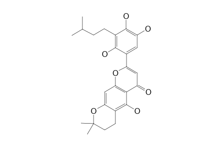 2H,6H-Benzo[1,2-b:5,4-b']dipyran-6-one, 3,4-dihydro-5-hydroxy-2,2-dimethyl-8-[2,4,5-trihydroxy-3-(3-methylbut yl)phenyl]-