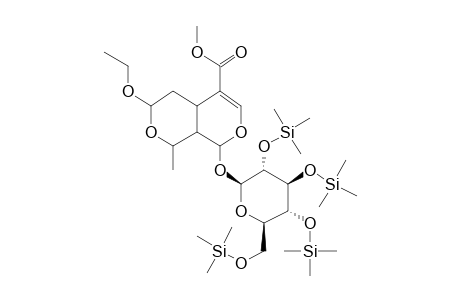 1H,3H-Pyrano[3,4-C]pyran-5-carboxylic acid, 8-(.beta.-D-glucopyranosyloxy)-4,4A,8,8A-tetrahydro-3-ethoxy-1-methyl-, methyl ester, 3tms derivative