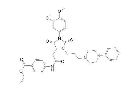 benzoic acid, 4-[[[1-(3-chloro-4-methoxyphenyl)-5-oxo-3-[3-(4-phenyl-1-piperazinyl)propyl]-2-thioxo-4-imidazolidinyl]acetyl]amino]-, ethyl