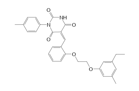 (5Z)-5-[2-[2-(3-ethyl-5-methyl-phenoxy)ethoxy]benzylidene]-1-(p-tolyl)barbituric acid