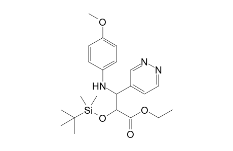 Ethyl 2-[(tert-butyldimethylsilyl)oxy]-3-(4-methoxyphenylamino)-3-(4-pyridazinyl)propionoate