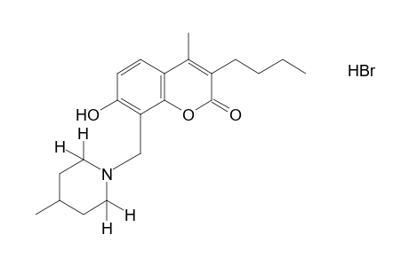 3-butyl-7-hydroxy-4-methyl-8-[(4-methylpiperidino)methyl]coumarin, hydrobromide