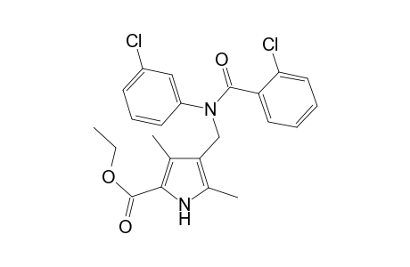 4-[(3-chloro-N-(2-chlorobenzoyl)anilino)methyl]-3,5-dimethyl-1H-pyrrole-2-carboxylic acid ethyl ester