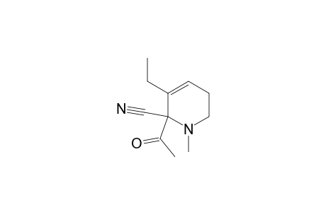 1-Methyl-2-acetyl-2-cyano-3-ethyl-3-piperideine